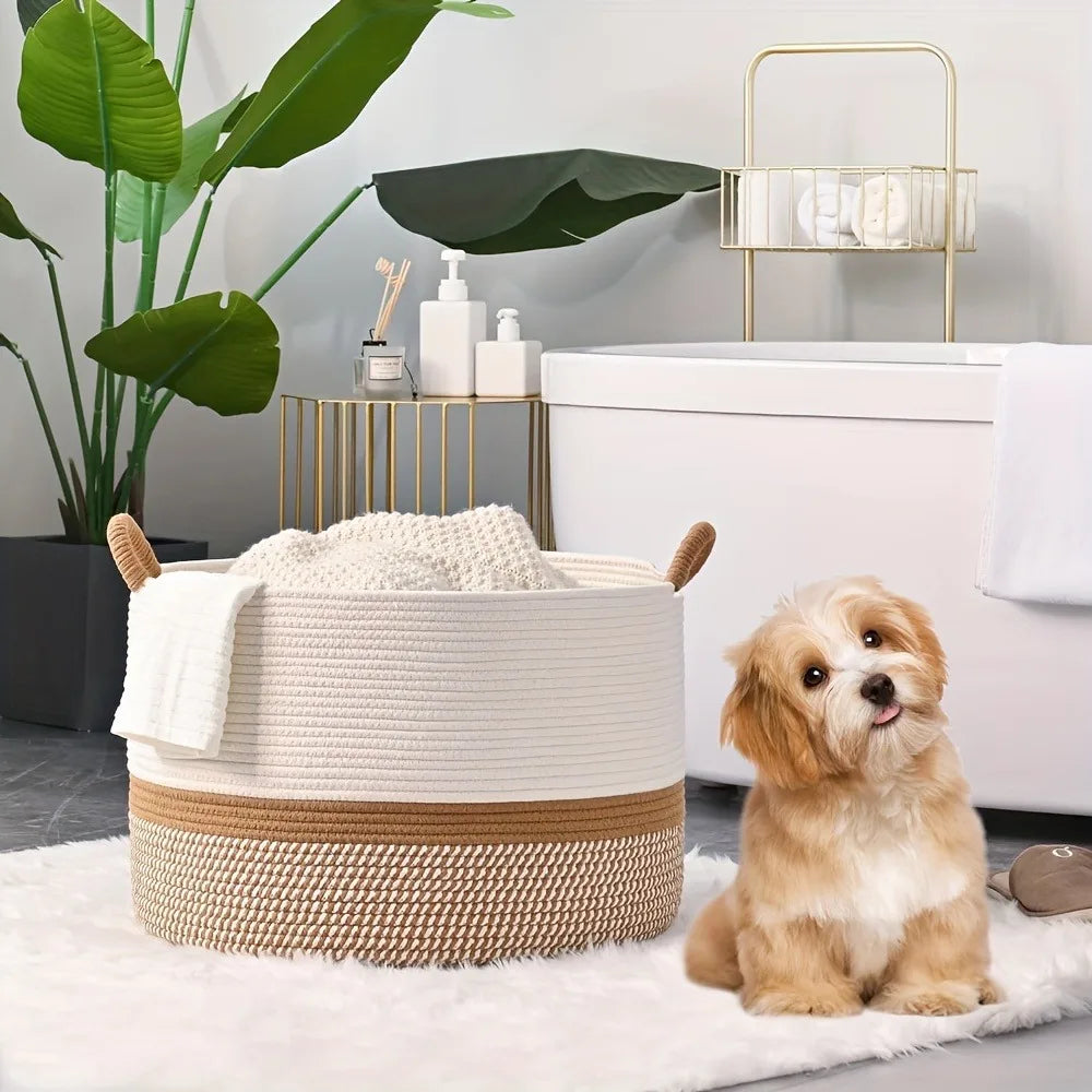 King-Size Woven Cotton Storage Basket