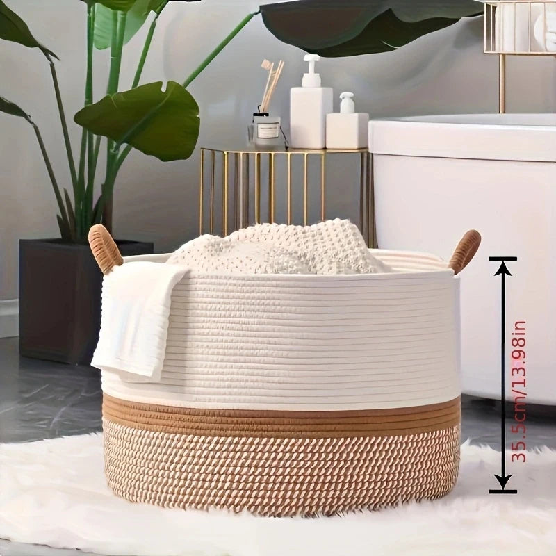 King-Size Woven Cotton Storage Basket