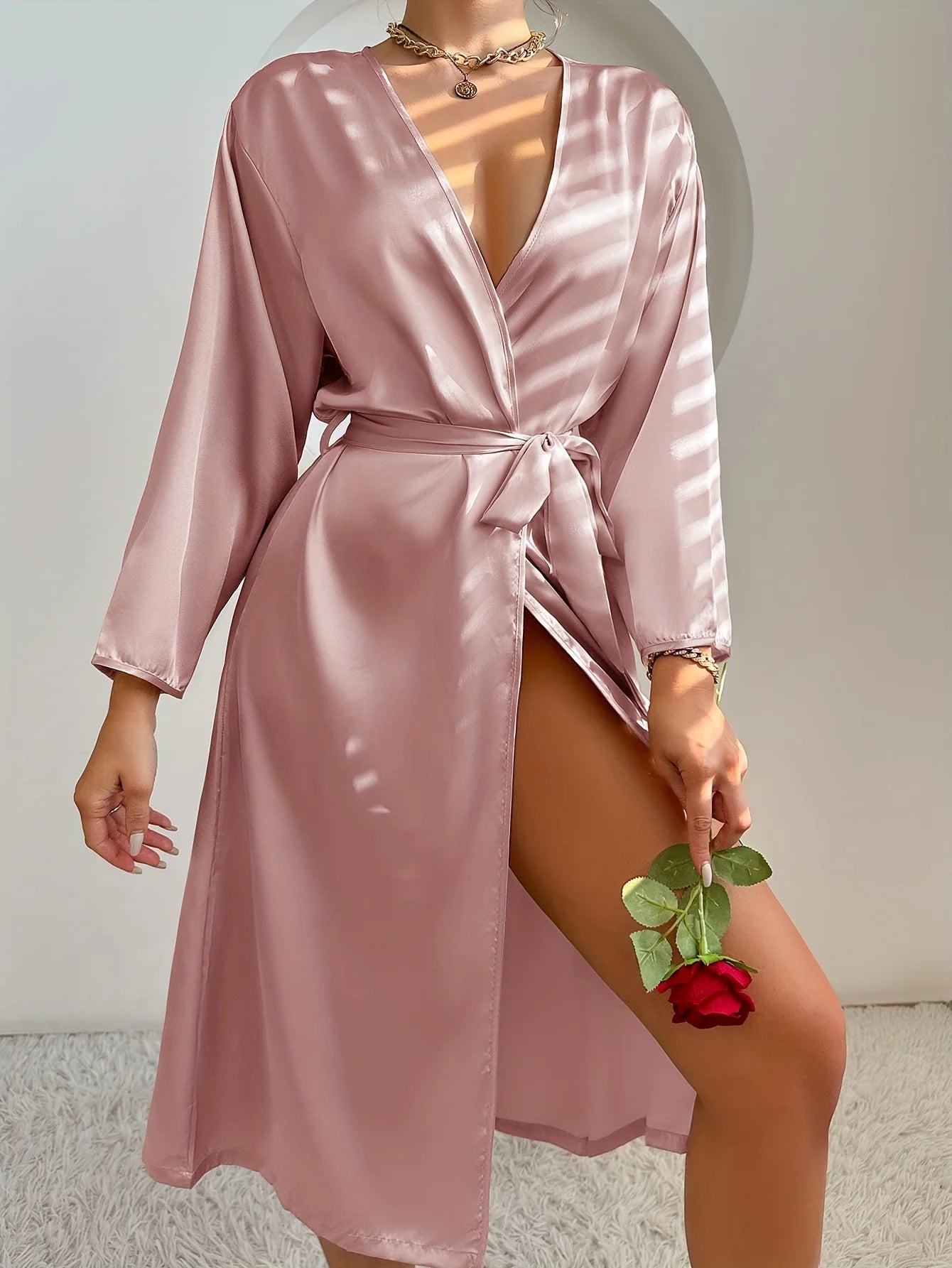 Elegant Satin Belted Robe