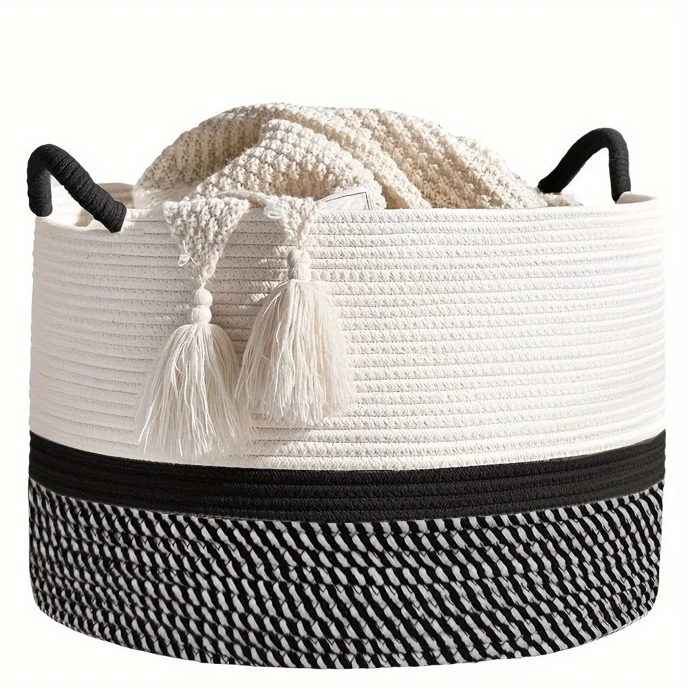 King-Size Woven Cotton Storage Basket