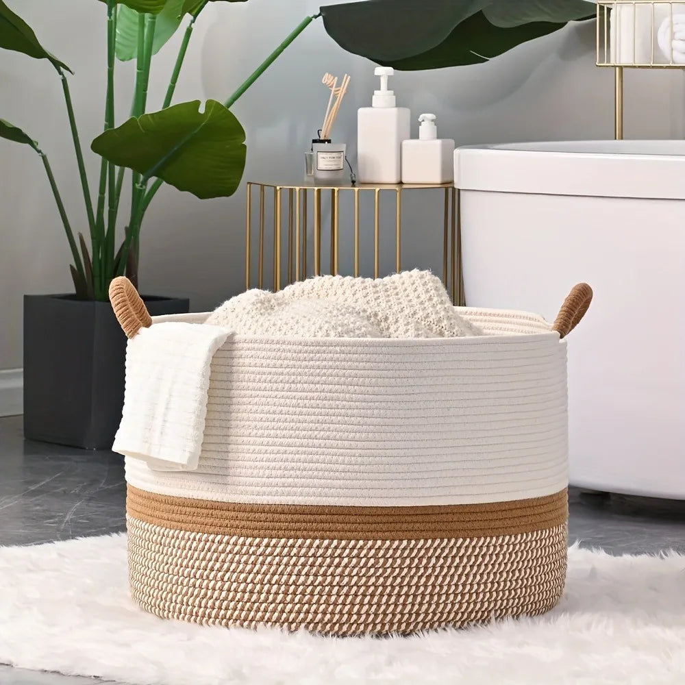 King-Size Woven Cotton Storage Basket