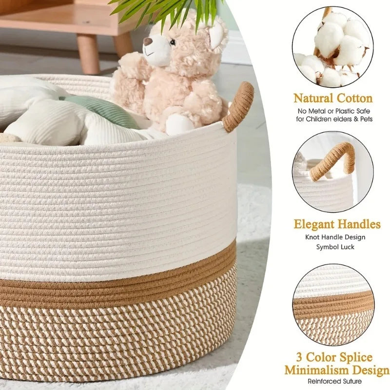 King-Size Woven Cotton Storage Basket