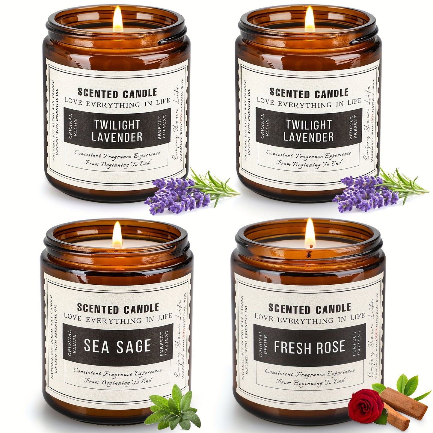 4-Pack Aromatherapy Soy Candle Set
