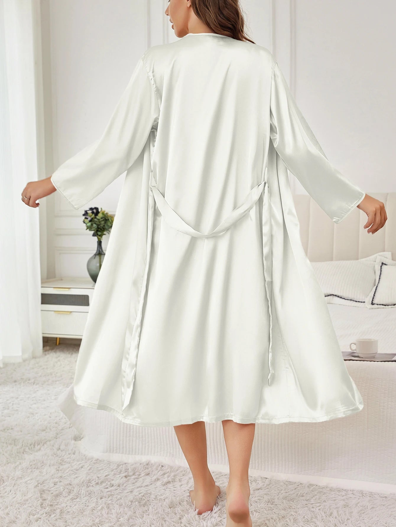 Elegant Satin Belted Robe