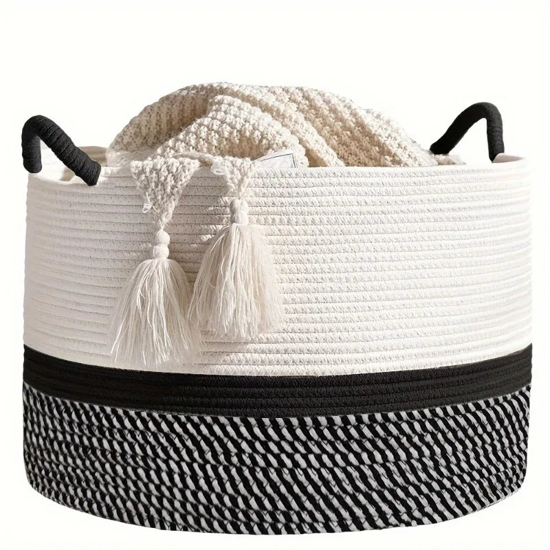 King-Size Woven Cotton Storage Basket