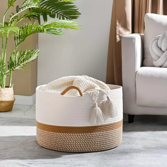 King-Size Woven Cotton Storage Basket