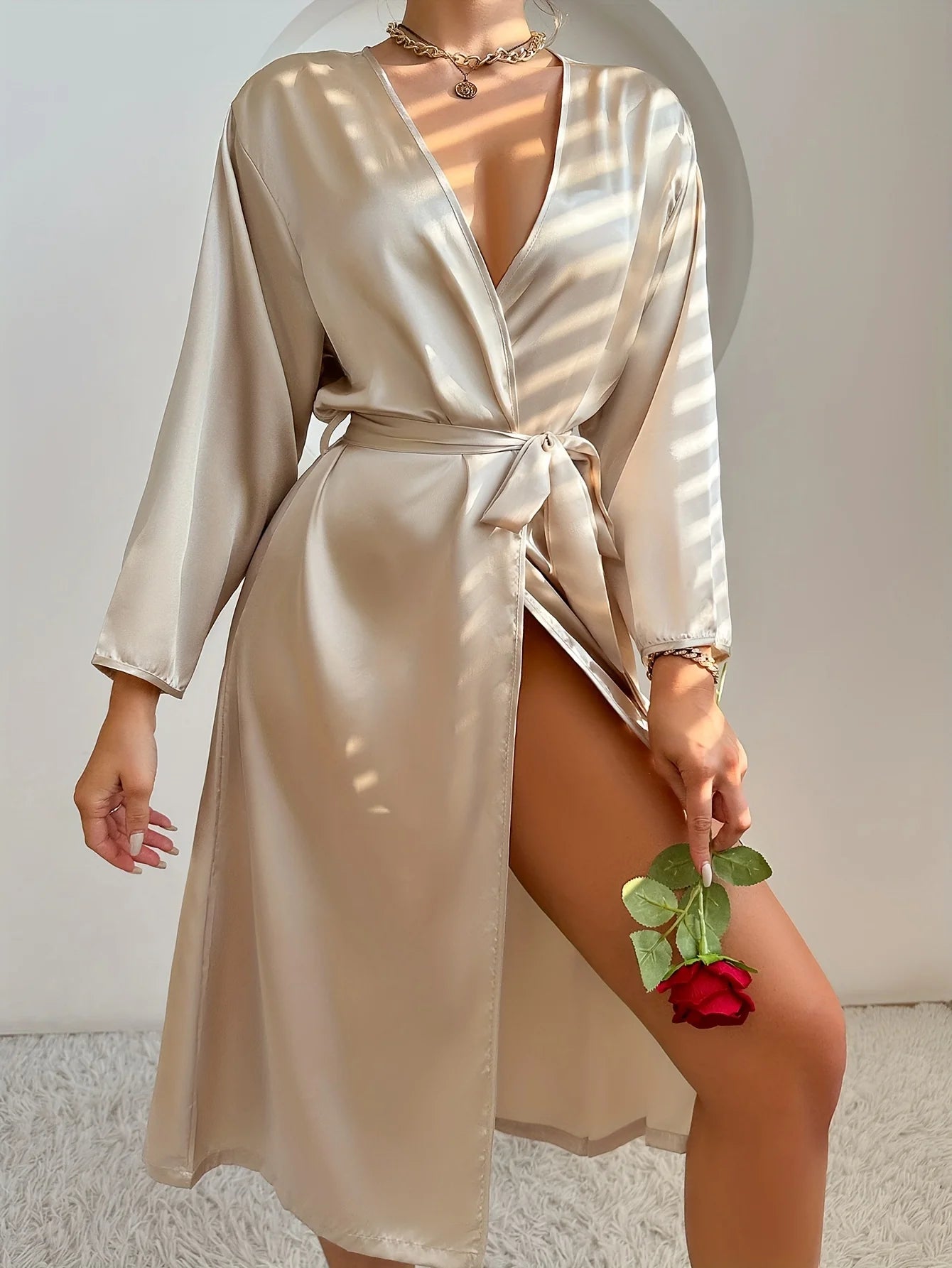 Elegant Satin Belted Robe