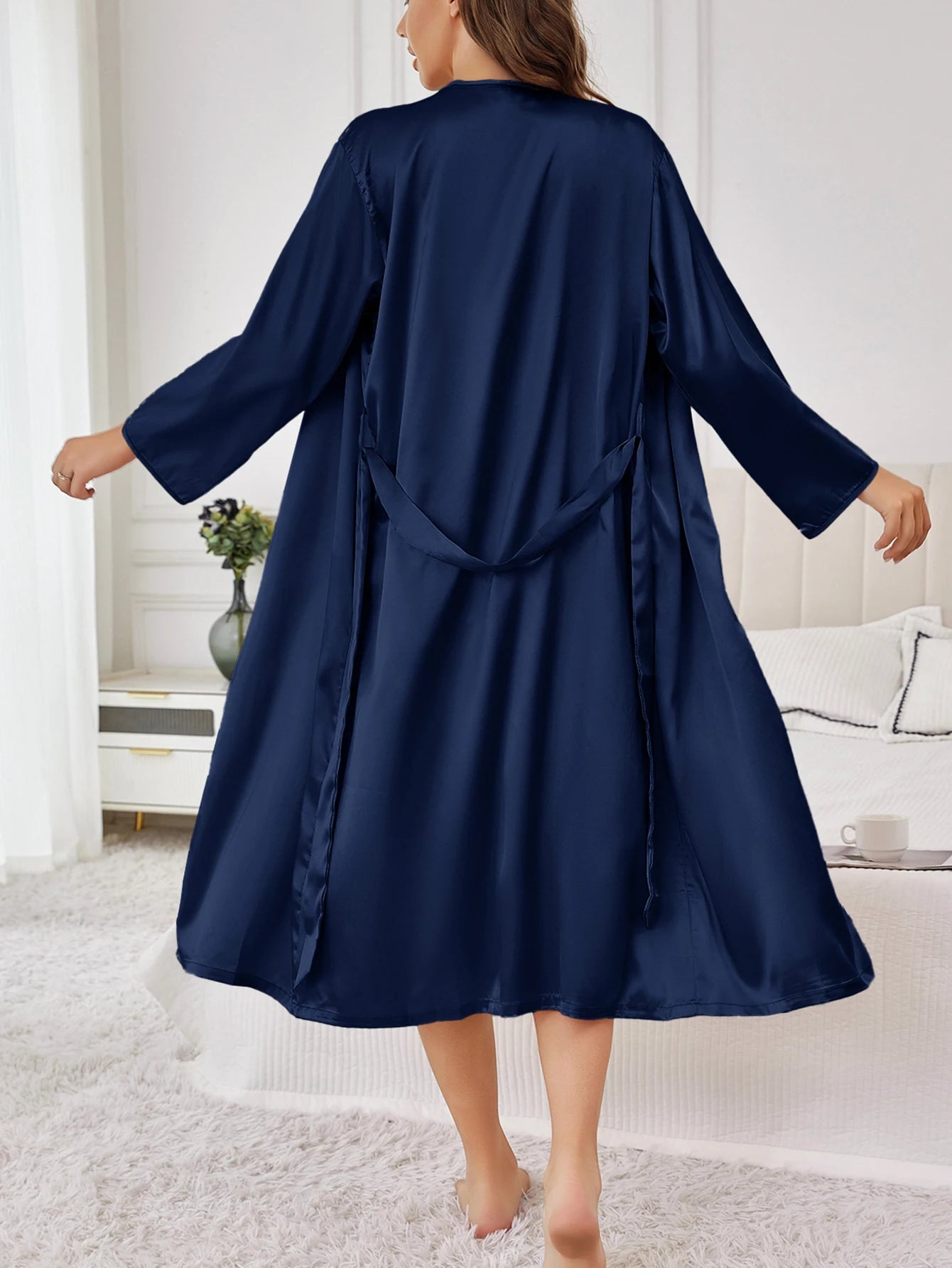 Elegant Satin Belted Robe