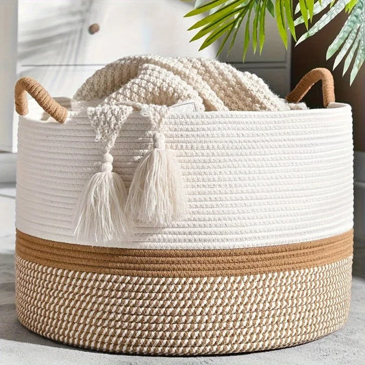 King-Size Woven Cotton Storage Basket