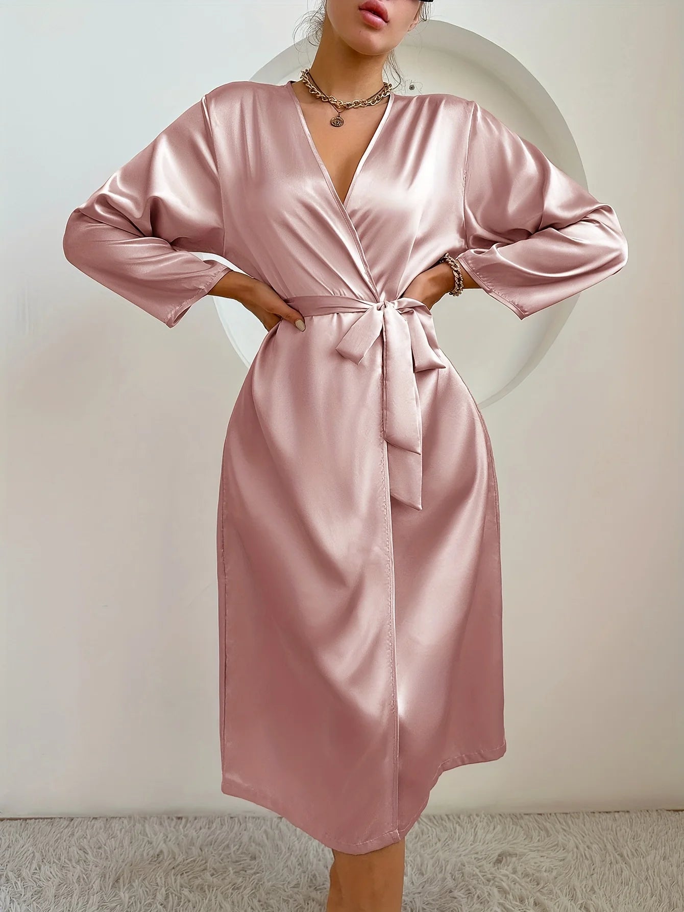 Elegant Satin Belted Robe
