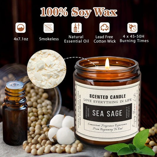 4-Pack Aromatherapy Soy Candle Set